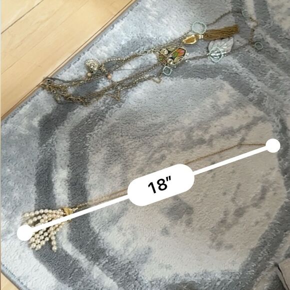 Deidre Hall Long Necklace with Pearl Cluster Tassel Pendant - Picture 9 of 10